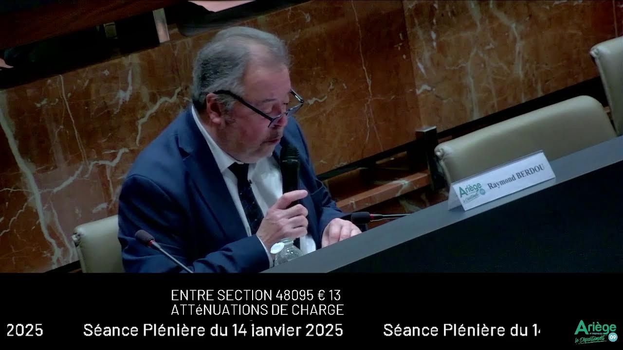 Séance plénière du Conseil départemental de l'Ariège | 14 janvier 2025