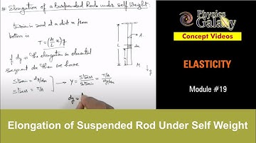 Class 11 Physics | Elasticity | #19 Elongation of Suspended Rod Under Self Weight | For JEE & NEET