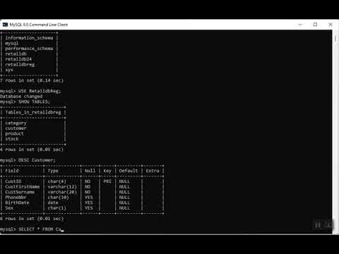 PART 2 Intro to Working with SQL & MySQL Command Line Client CLC - YouTube