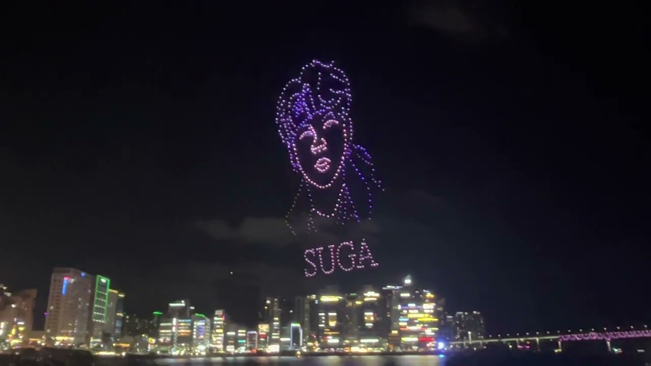 BTS drone show at Gwangalli Beach