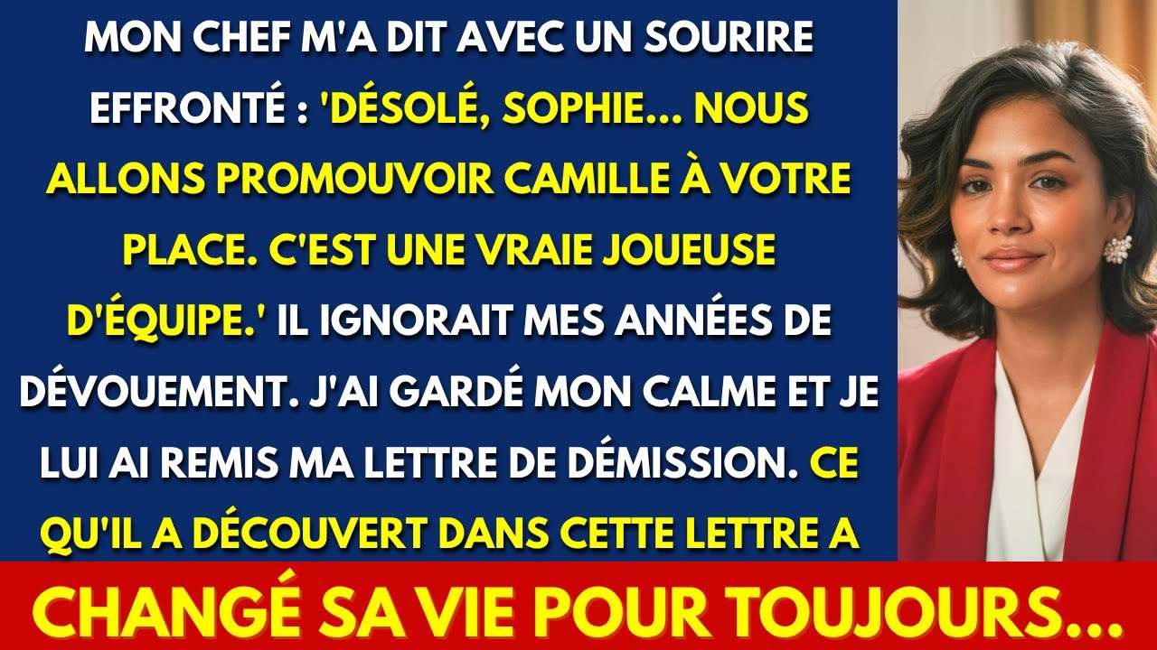J’étais en train de préparer ma présentation quand mon patron m’a appelée dans son bureau. Quinze ans de loyauté, de sacrifices, de week-ends sacrifiés pour cette entreprise, et tout ce qu’il a...
