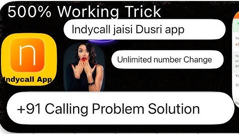 Indy call App +91 problem solved|| 500% working || best app