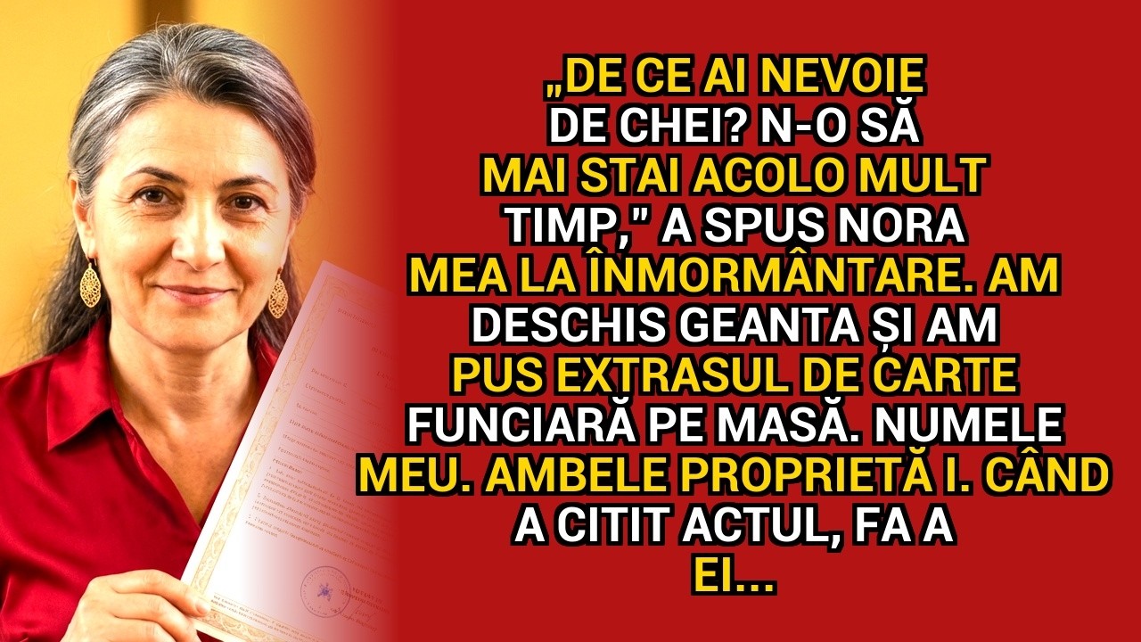 „De ce ai nevoie de chei?”, a izbucnit nora mea la înmormântare — Eu eram trecută pe actul de propri