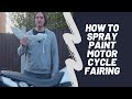 Spray painting motorcycle fairings BMW F800GS Matt Ventures