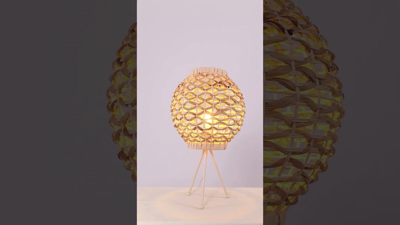 Scandinavian Natural Fiber Table Lamp 