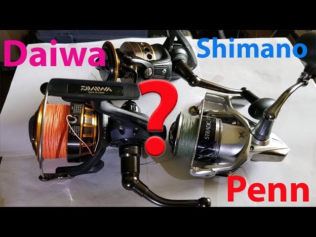 Reel comparison between Shimano, Daiwa, and Penn 