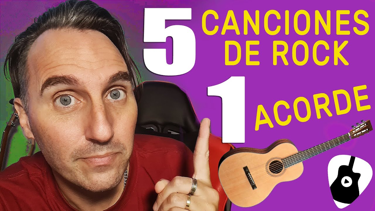5 Canciones de ROCK Fáciles en GUITARRA con solo ¡1 Acorde! (No TRAP ni