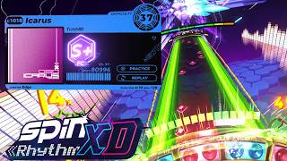Spin Rhythm XD | Icarus by Trash80 (custom chart) | XD Difficulty 37 - S+ FC, 2 away from a PFC!!!
