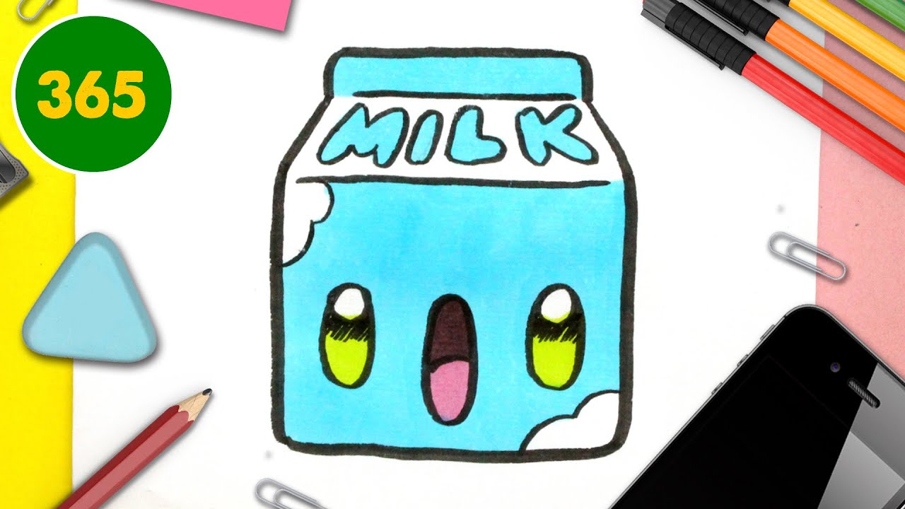 COMMENT DESSINER UNE BOÎTE DE LAIT KAWAII dessins kawaii faciles