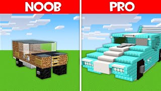 Minecraft Battle: DIRT vs DIAMOND CAR BUILD CHALLENGE - NOOB vs PRO vs HACKER vs GOD in Minecraft!