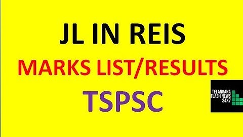JL IN REIS (TSPSC) | JUNIOR LECTURERS MARKS LIST/RESULTS| LATEST UPDATE|