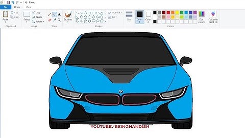 How to draw BMW i8 Car in computer using Ms Paint | Car designing in computer