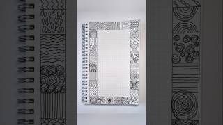 Easy Doodle Border Design | Notebook Page Decoration | Zentangle Patterns #shorts #shortsfeed #art