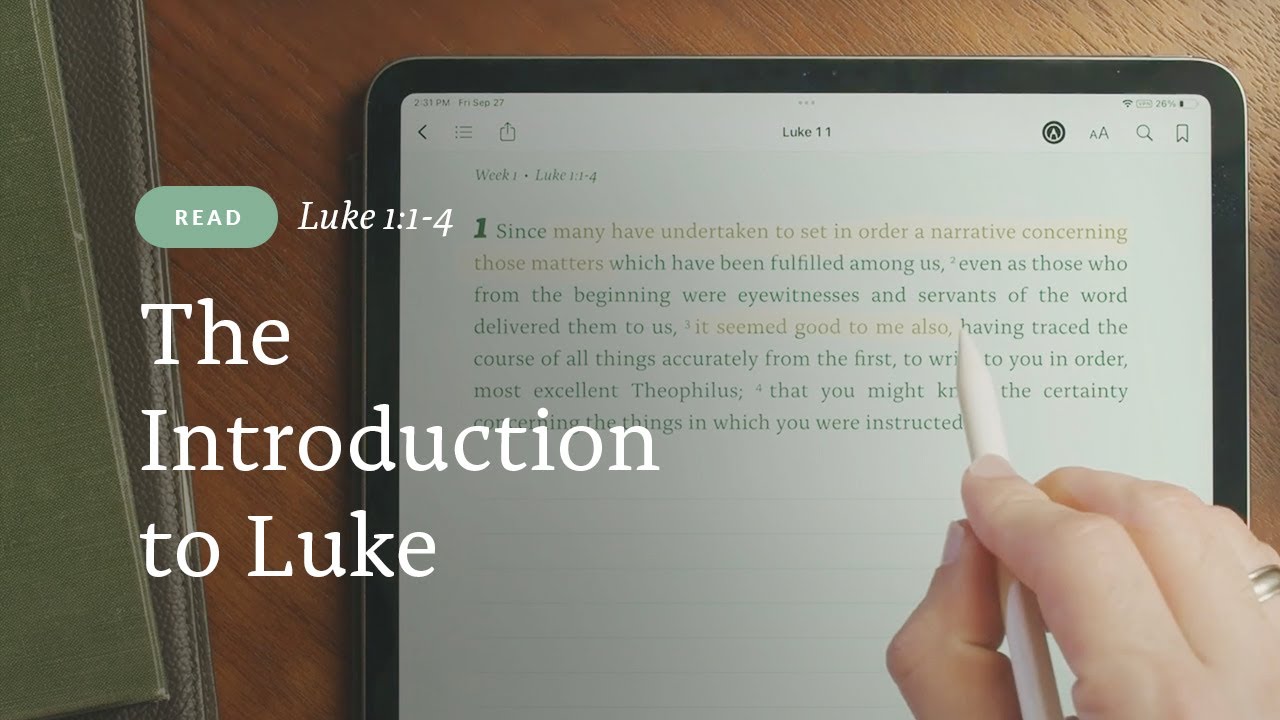 Reading: Luke's Introduction (Luke 1:1-4) - YouTube