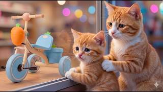 Mama Cat Trims Fur On The Farm And Makes Tiger Hat For Kittens At Home