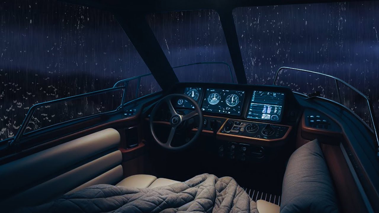 🔴 Explore the Ocean during Heavy Rain and Stormy Night - Relax on the ...