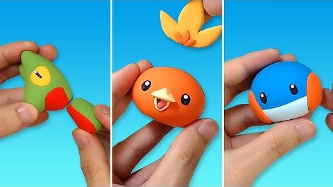 Pokémon Clay Art: 3rd Generation Pokémon Starters!! Treecko / Torchic / Mudkip