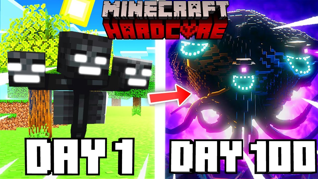 Menghabiskan 100 hari jadi wither di minecraft - YouTube