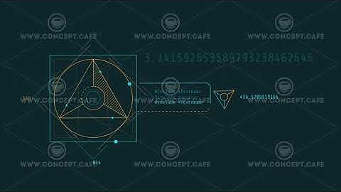 Looped animation of geometric contour shapes HUD element.