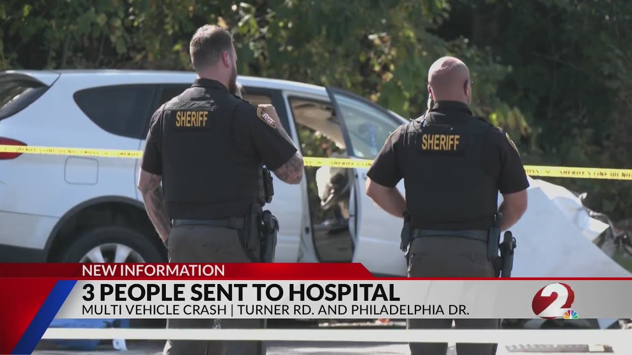 3 people sent to hospital following multi-vehicle crash - YouTube