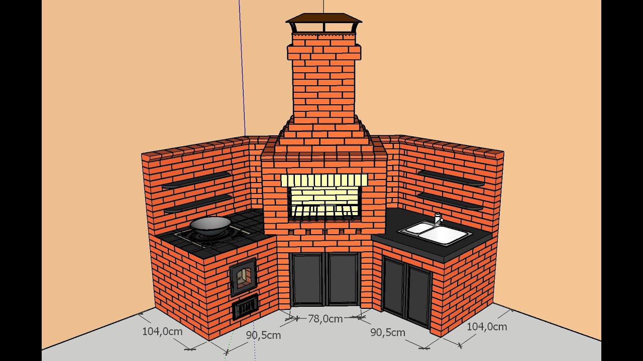 Угловой мангал из кирпича своими руками - 90 фото