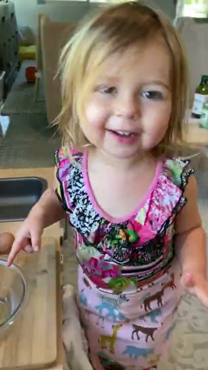 2 Year Old Makes Cupcakes #shorts