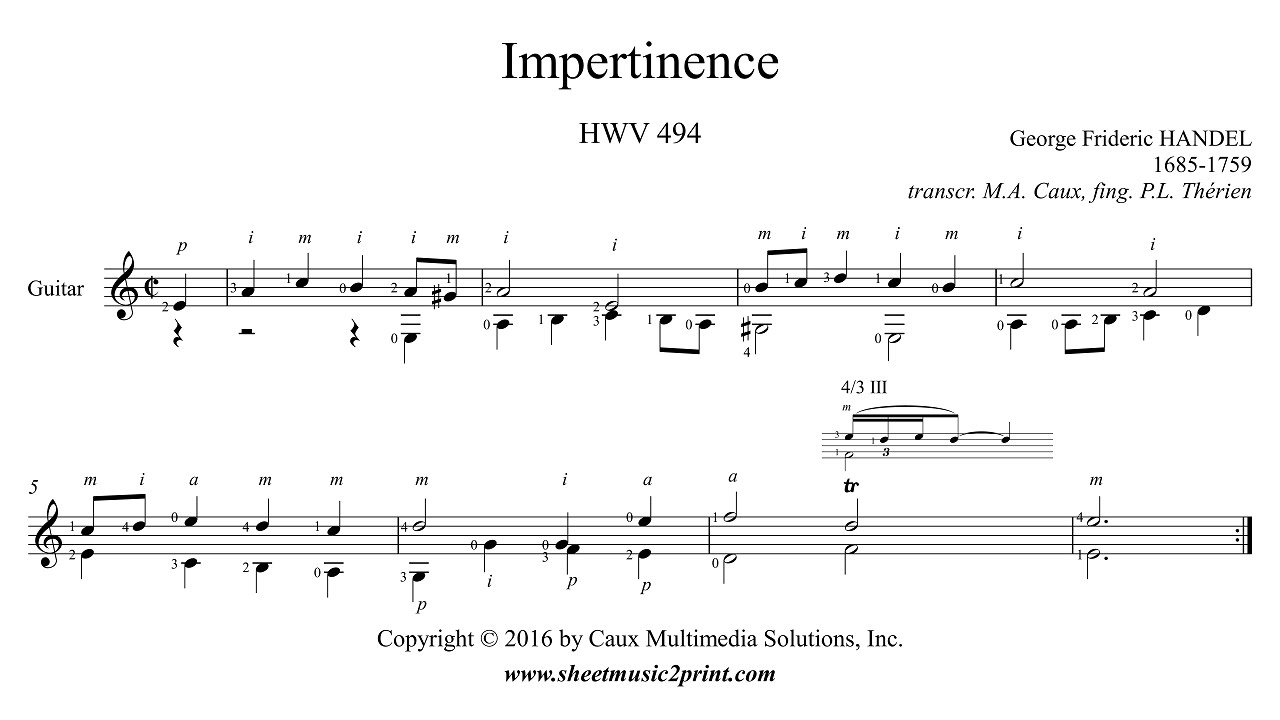 Download haendel passacaglia guitar pdf