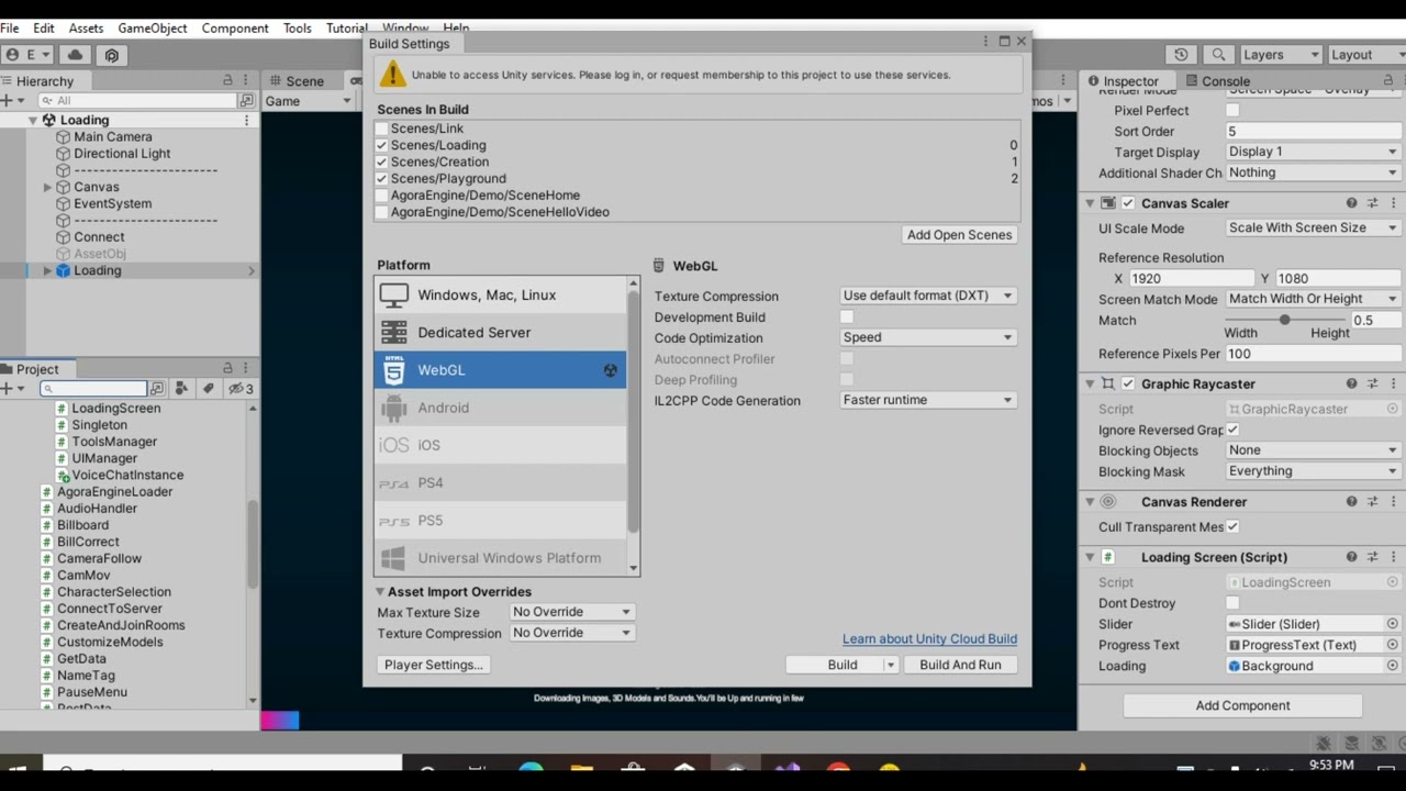 WebGL Build stuck at 90percent | Unity