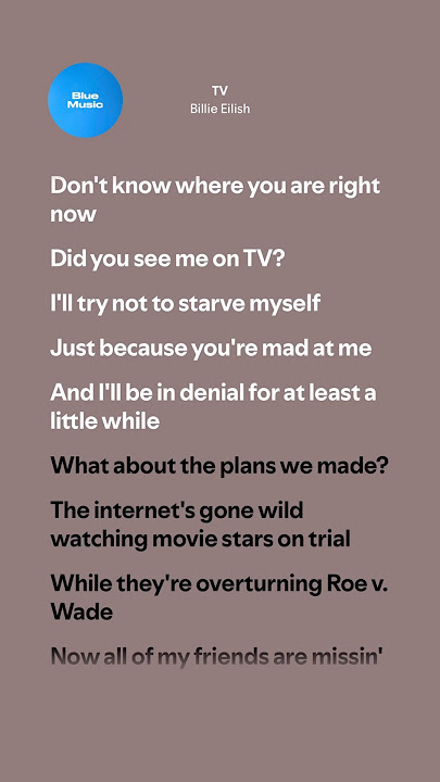 TV - Billie Eilish (Lyrics)