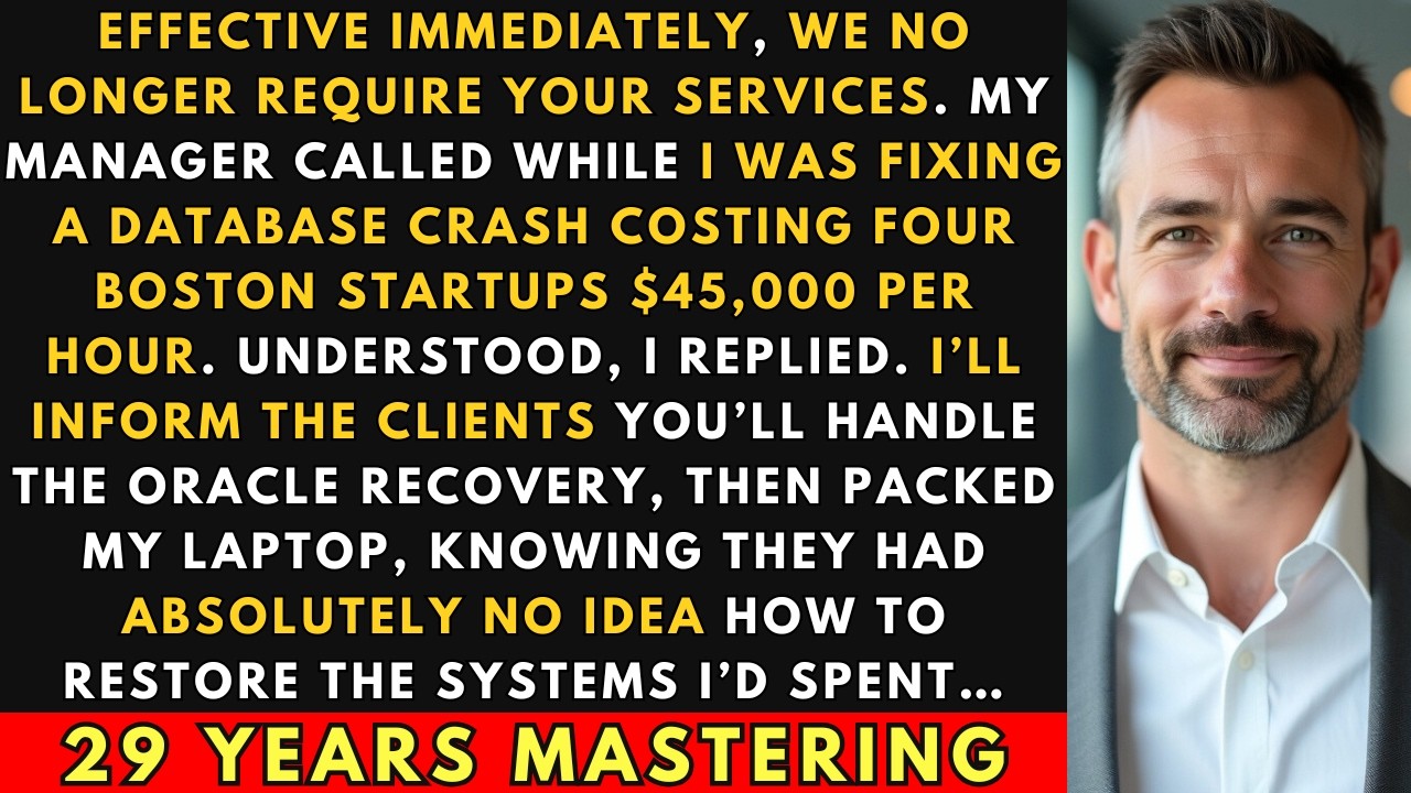 Fired While Fixing $45k/Hour Database Crisis In Boston. I Said 'Handle It Yourself.' They Couldn't..