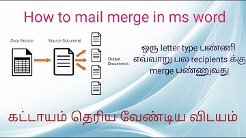 How to mail merge in ms word in Tamil || Depth unknown knowledge...