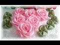 طريقة عمل وردة من شريط الستان   Diy ribbon rose