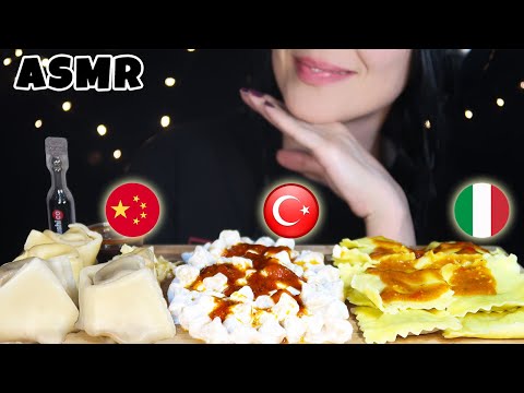 FAVORİN HANGİ MANTI? Çin Mantısı, İtalyan Ravioli, Türk Mantısı Asmr Türkçe Yemek Mukbang