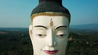 Aerial view of Giant buddha statue in Mon State 2020