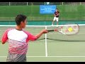 望月勇希インターハイ王者 vs 田中優之介 - 練習!【世界スーパージュニアテニス・OSAKA MAYOR&#39;S CUP Tennis2015】