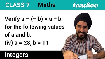 Verify a – (–b) = a + b for (iv) a = 28, b = 11 - Integer - Teachoo