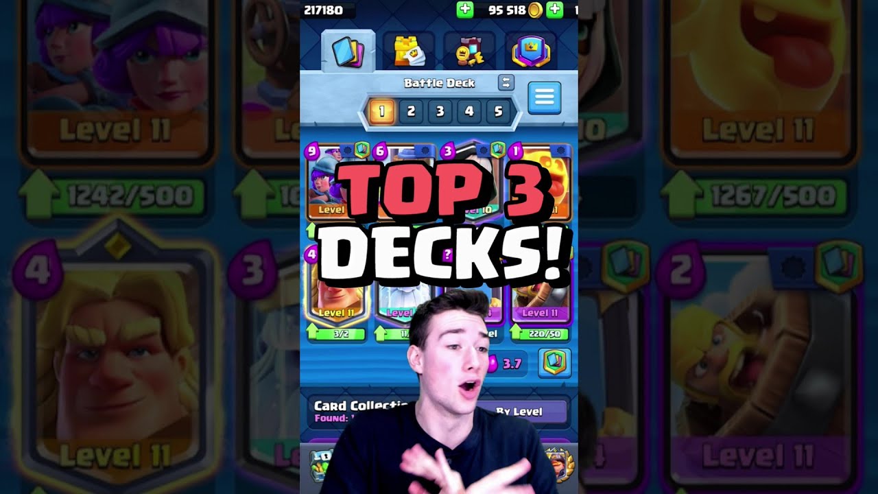 TOP 3 LEAGUE 3 DECKS! PASS LEAGUE 3 CLASH ROYALE EASILY! 