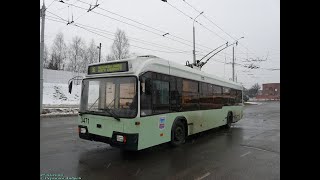 Минск, поездка в троллейбусе БКМ-321, парк.№ 3471, марш.38 (03.02.2024)