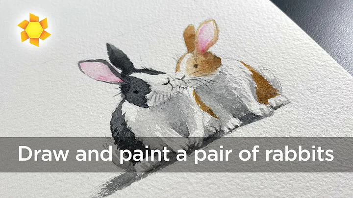 Sketch and watercolor a pair of rabbits