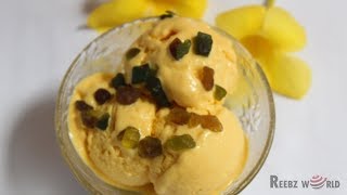 Mango Ice Cream-Easy & Yummy Home made soft fresh mango ice cream without eggs and ice cream machine