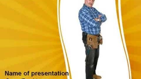 Builder With A Tool Belt PowerPoint Template by PoweredTemplate.com