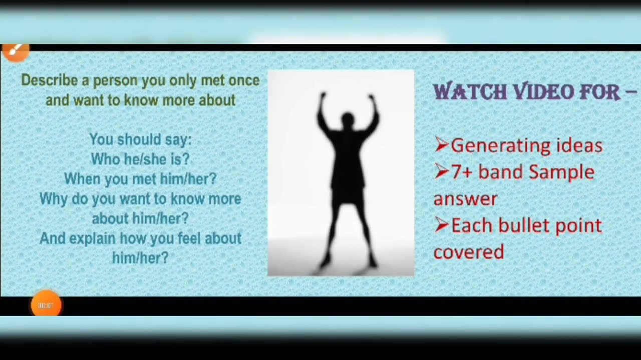 cue card || ielts speaking || Describe a person you only met once and want to know more about ||