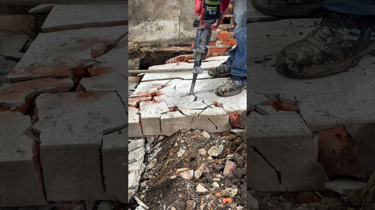 Die meisten drücken zu stark.Profis lassen den Stemmhammer arbeiten. 