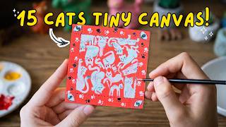 👉🏽 CAN You Fit 15 CATS in a Tiny Canvas? 🐱🎨🌞