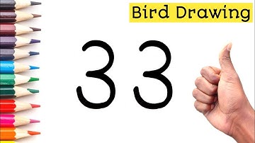 Turn 33 Into Bird || How To Draw Bird Step By Step || By Vtube art 99