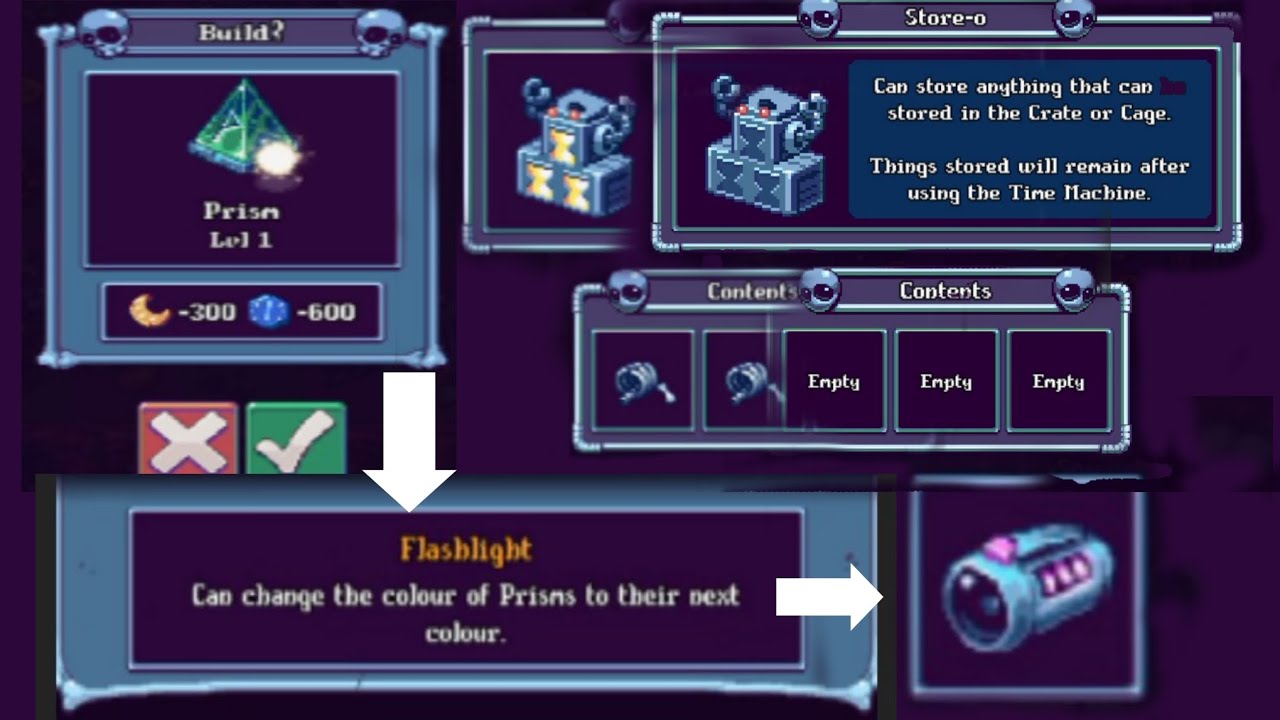 *New Unlocks*(prism,flashlight)and store-o(after *time machine*) • necromerger