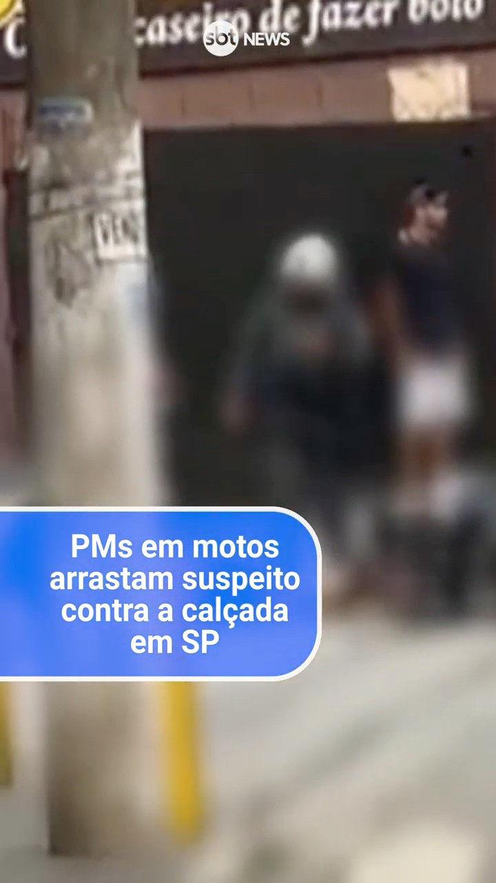 PMs em motos arrastam suspeito contra a calçada em SP