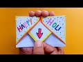 Diy  surprise message card for holi pull tab origami envelope card holi greeting card