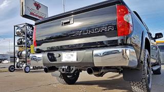 2017 toyota tundra tss • custom dual exhaust with maxflow mufflers
and 4x12 inch black double wall tips. want more aggressive sound from
your truck? c...