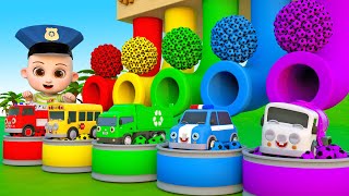 Bingo song + Wheels On The Bus  rainbow color pipe slide play  Nursery Rhymes & Kids Songs